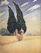 Paul Signac Two Cypress oil painting reproduction
